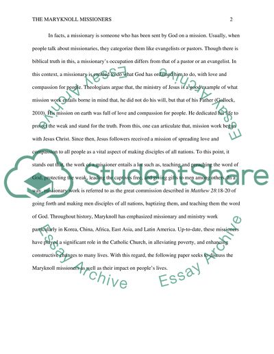 The Maryknoll Missionaries