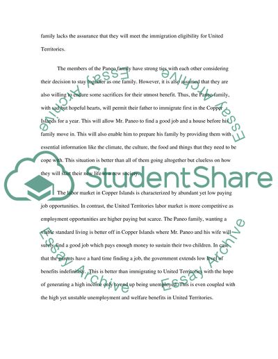 Rationale of Immigration Choice