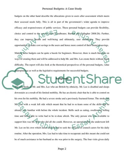 Personal Budgets in the UK