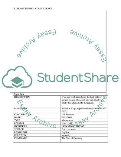 Library Information Studies: Describing and Analyzing Information Resources