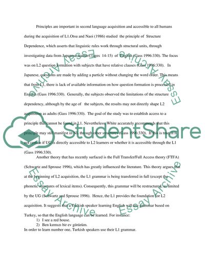 Role of transfer in second language acquisition