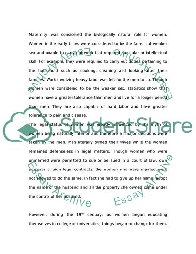 Womens rights in the late 1800s to explain Mrs. Mallards behavior. (The Story of an Hour by Kate Chopin)