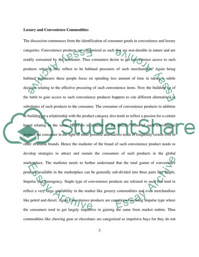 Luxury and convenience commodities