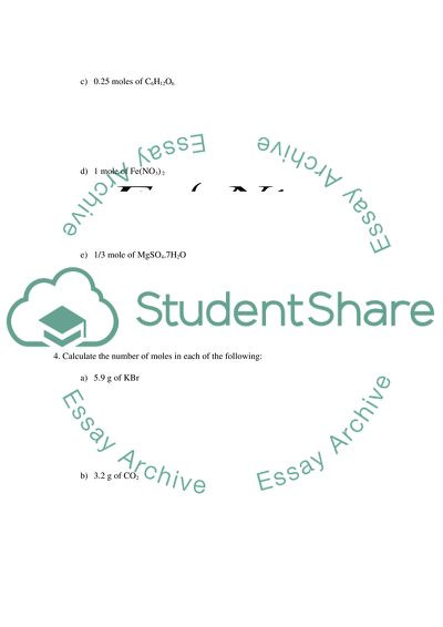 Formulae, Moles, Molarity