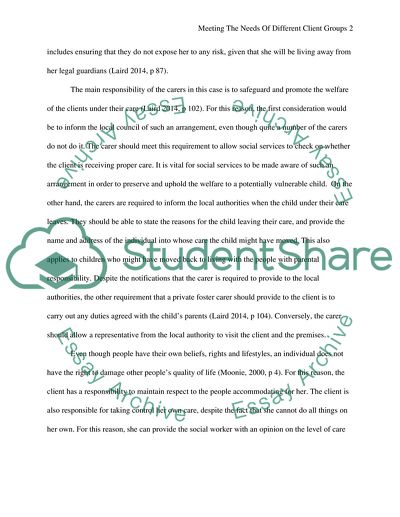 Meeting the Needs of Different Client Groups