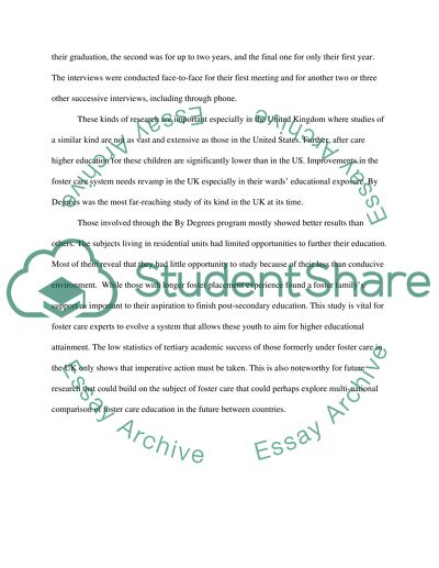 Foster Care higher education