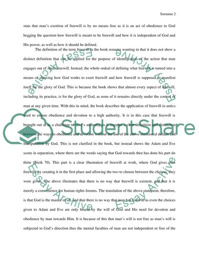 Freewill in Paradise Lost by Milton