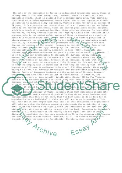 Country study (China)