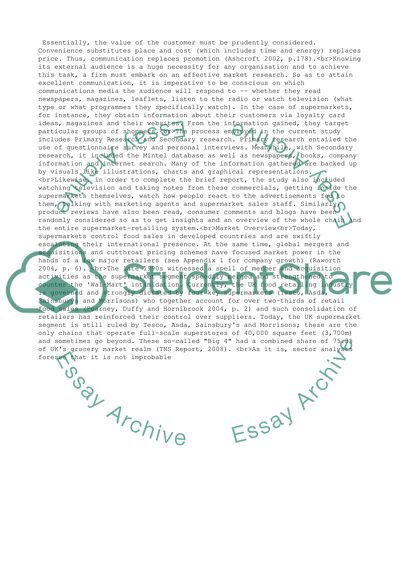 Marketing Communication Strategies of UK Supermarkets