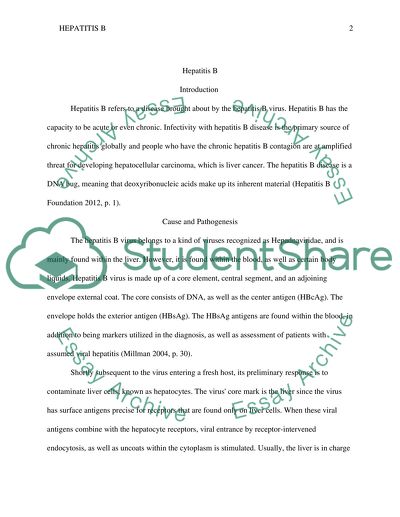Cause and Pathogenesis of Hepatitis B Infection