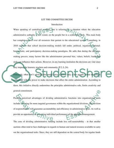 Case Study#5 Let the Committee Decide