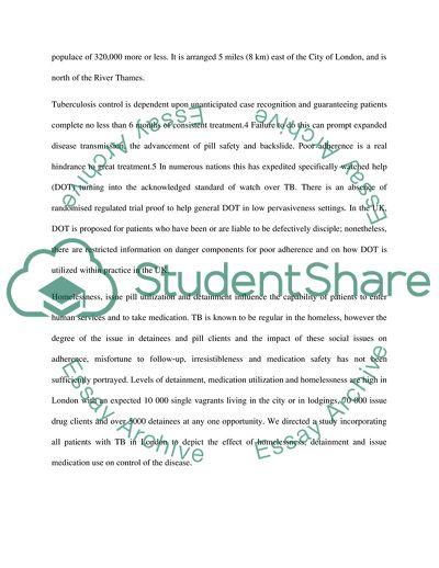 The Effect of Homelessness, Detainment, and Issue Medication Use on Control of the Tuberculosis