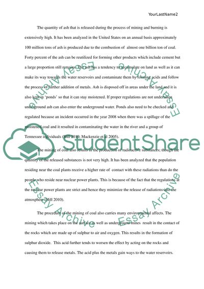 Coal impact on the environment