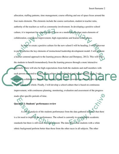 Elements that Impact on the School Culture