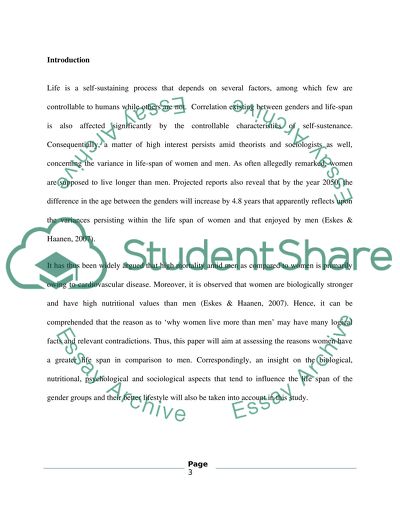 Why do women live longer than men Does the answer lie in biology, nutrition, psychology or sociology
