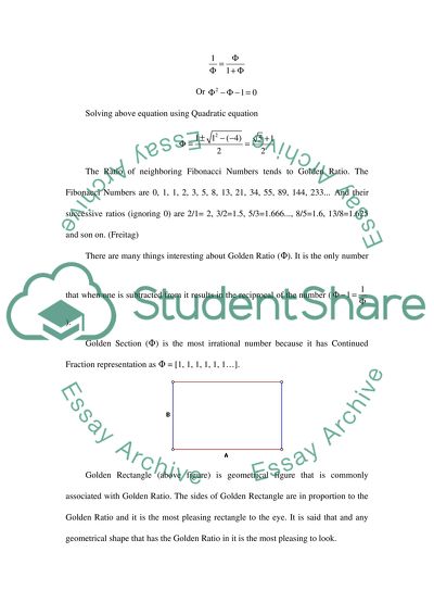 Golden Ratio Known as the Divine Proportion