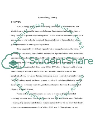 Waste to Energy Industry