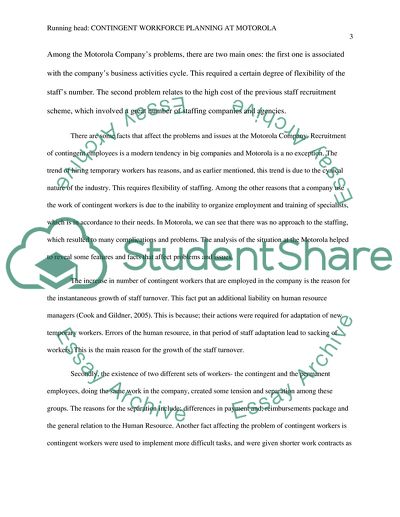 Contingent Workforce Planning at Motorola, Inc