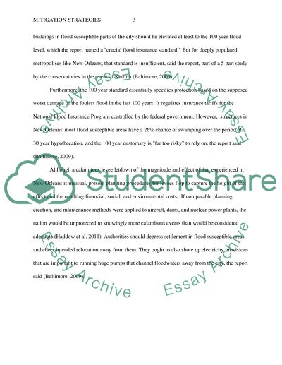 Mitigation Strategies: Use of Levees