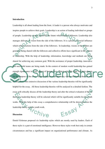 Leadership in the Context of Youth Work