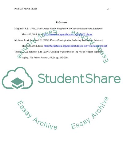 Reducing Cost and Overcrowding in Faith-Based Prison Ministries