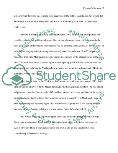 Niccol Machiavellis The Prince