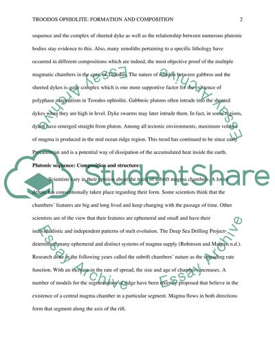 Troodos ophiolite: formation and composition