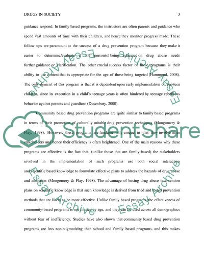 Drugs in Society and Drug Prevention Programs