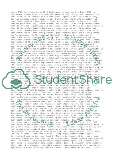 Management - use TRIZ technique to generate new ideas [sap5]