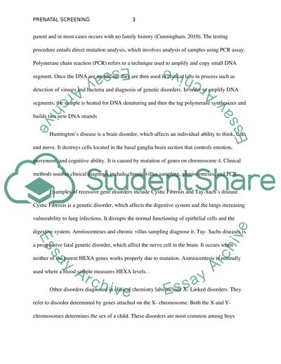 Prenatal Screening (Prenatal Testing) in Clinical Chemistry Labs