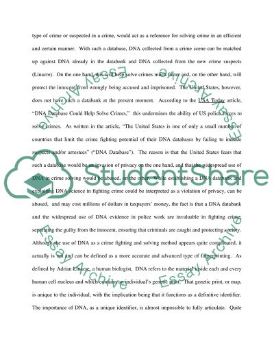 DNA In The Criminal Justice Field