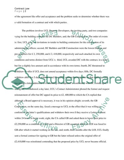 The Contractual Relations between UCL and DC Builders