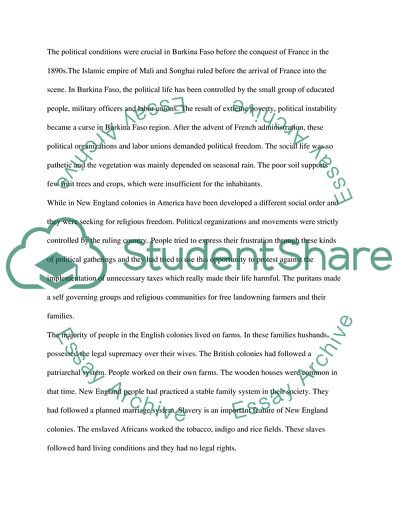 Comparing and Contrasting Life in the Colonies