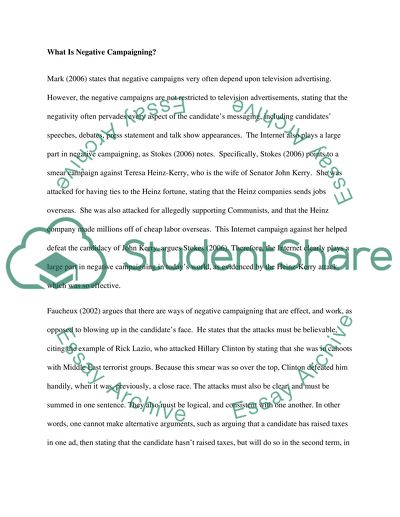 Does Negative Attack Campaigns have an impact on US Presidential Elections