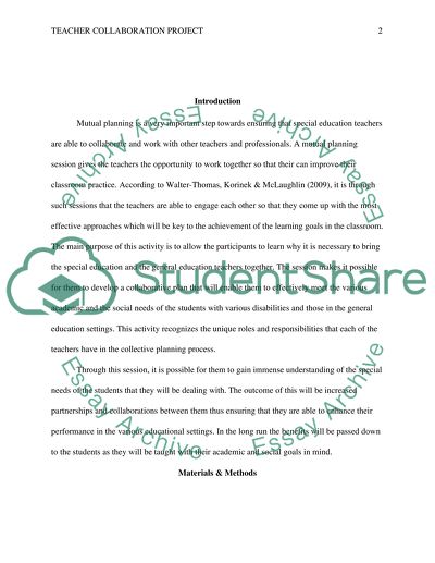 Mutual Planning and Teacher Collaboration