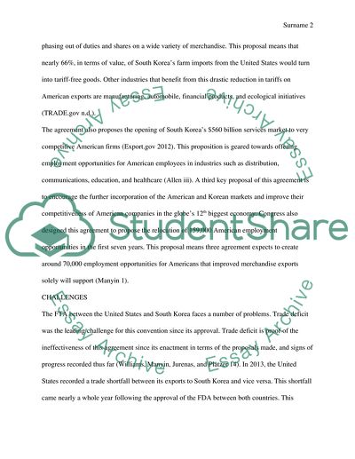 FTA Between Korea and U.S