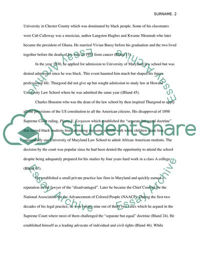 Supreme Court Justice Thurgood Marshall - the Architect of Racial Relations in the US