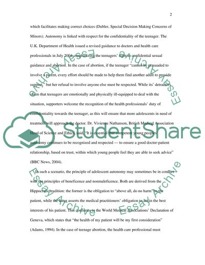 Ethical issues of teenage abortion (social abortion)