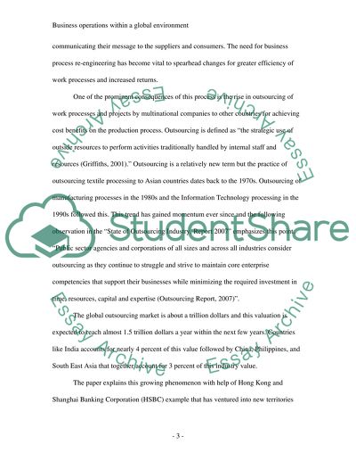 Business Operations within a Global Environment