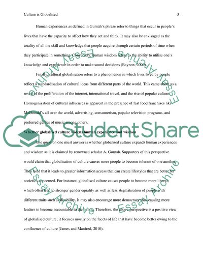 Culture is Globalised