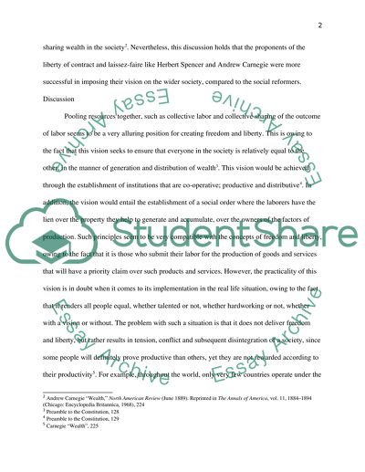 How Did Social Reformers Conceive of Liberty Differently than the Proponents of the Liberty of Contract