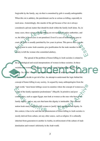 The Practice of Honor Killing