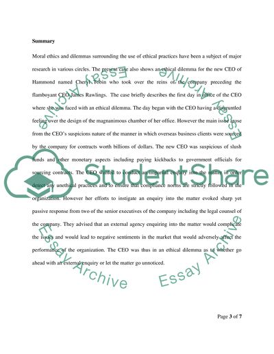 An ethical dilemma for the new CEO of Cheryl Tobin