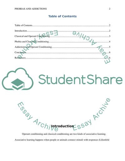 Phobias and Addictions through Classical and Operant Conditioning