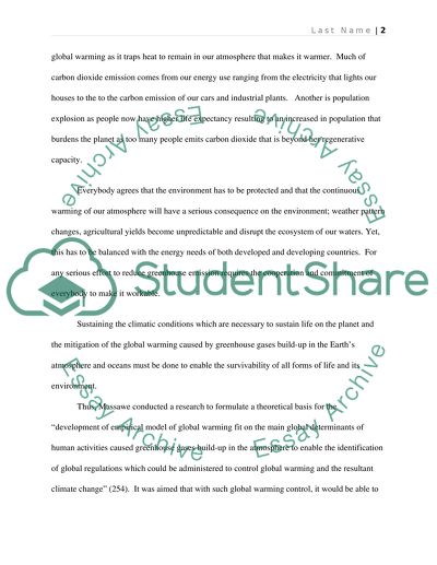 Global Warming Control to Mitigate Climate Change