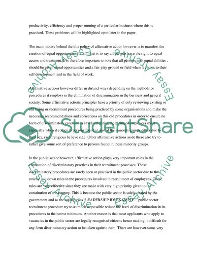 The affirmative action policy