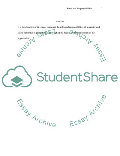 Roles and Responsibilities Paper