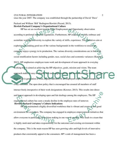 Integrating Culture and Diversity in Decision Making of Hewlett-Packard Company