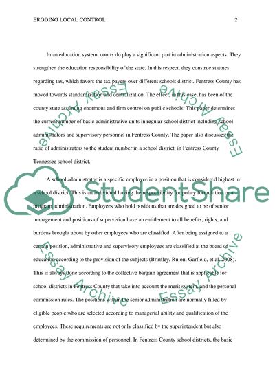 Eroding Local Control & The Influence and Climate of the Courts