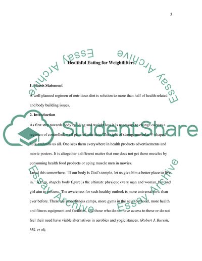 Healthful Eating for Weightlifters